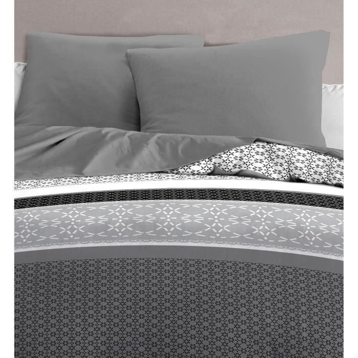 Juego de 2 fundas de almohada - HOME LINGE PASSION - 63 x 63 cm - Gris antracita 1 Juego de 2 fundas de almohada - HOME LINGE PASSION - 63 x 63 cm - Gris antracita 1