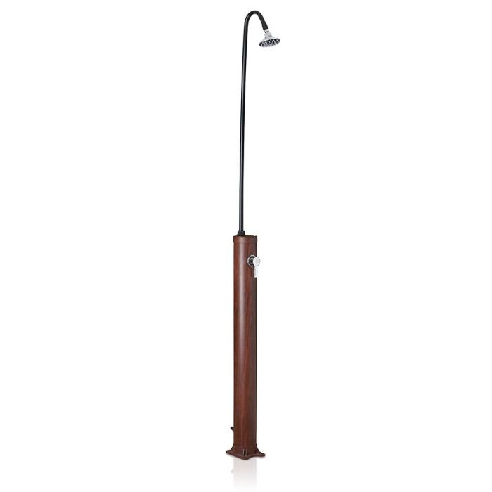 Gre Ducha de jardín PVC aspecto madera con acumulador de agua 9 l, conexión rápida a manguera 0 Gre Ducha de jardín PVC aspecto madera con acumulador de agua 9 l, conexión rápida a manguera 0