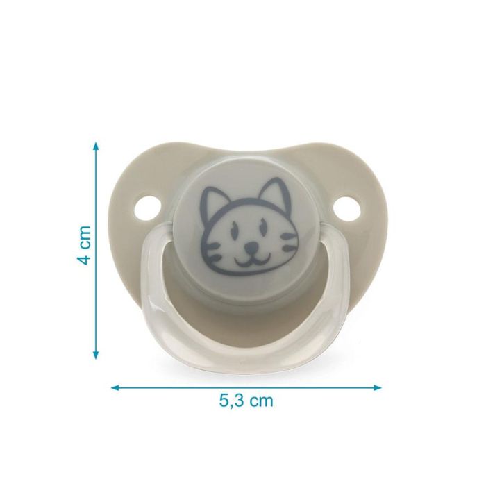 KioKids Chupete Ortodóntico para Bebés 6-18M. Tetina Silicona Alta Calidad Pack 2 Und. Diseño Gatito Gris Colección Soft Nordic 4 KioKids Chupete Ortodóntico para Bebés 6-18M. Tetina Silicona Alta Calidad Pack 2 Und. Diseño Gatito Gris Colección Soft Nordic 4