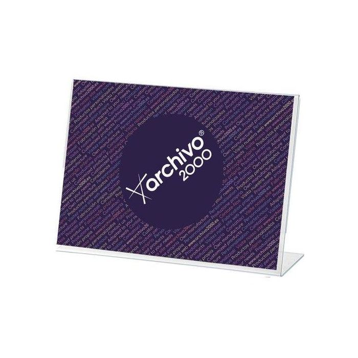 Expositor Sobremesa En Forma De L A7 Horizontal Cristal