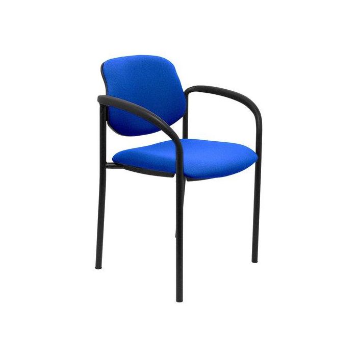 Silla Piqueras Y Crespo Villalgordo Confidente Brazos Fijos Chasis Negro Asiento Y Respaldo Tapizados Bali Azul