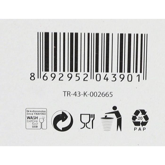 Lav Set 6 Vasos con Asa 225 cc Colección Zen+ Medidas 9.5x7.8x9.5 cm (8 Cajas)