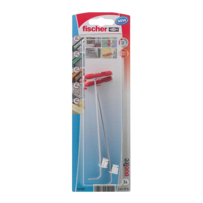 Fischer Taco duo tec 10k - Nylon para cartón yeso o pladur - Blister 2 unid 0 Fischer Taco duo tec 10k - Nylon para cartón yeso o pladur - Blister 2 unid 0