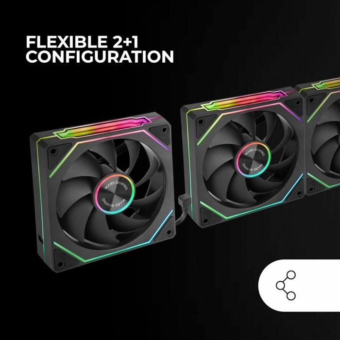 Ventilador de Caja Mars Gaming MF-LINKFINITYKIT2 Ø 12 cm 2 Ventilador de Caja Mars Gaming MF-LINKFINITYKIT2 Ø 12 cm 2