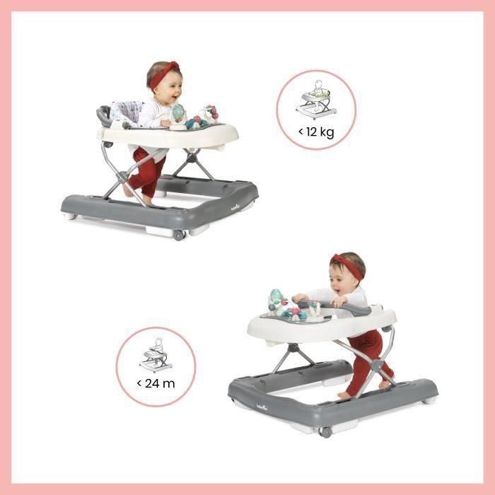 Andador-Empujador BABYMOOV - Escalable - Plegable compacto - Musical, Zinc 2 Andador-Empujador BABYMOOV - Escalable - Plegable compacto - Musical, Zinc 2