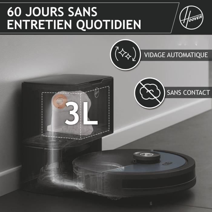 Robot Aspirador y Trapeador - HOOVER HG450HP HYDRO Pro - 4000 Pa - Autonomía: 120 min - 65 dBA 1 Robot Aspirador y Trapeador - HOOVER HG450HP HYDRO Pro - 4000 Pa - Autonomía: 120 min - 65 dBA 1