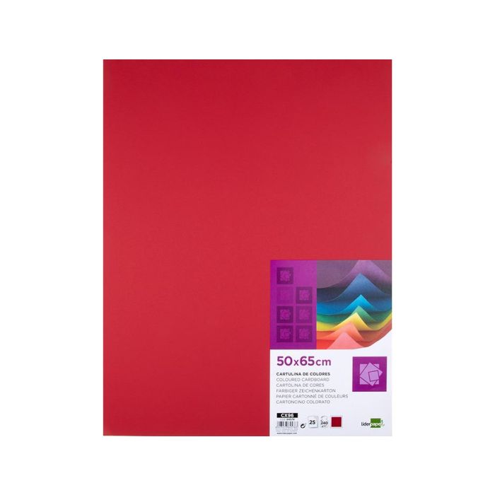 Cartulina Liderpapel 50x65 cm 240 gr-M2 Rojo Navidad Paquete De 25 Hojas 1