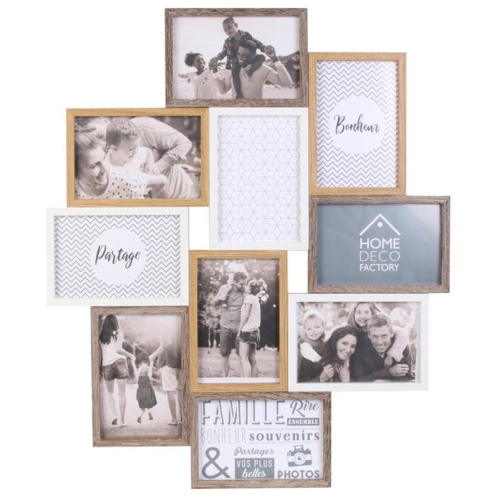 Home Deco Factory Marco 10 Fotos Essentiel para 10 Fotos de 10x15 cm Blanco y Madera 0 Home Deco Factory Marco 10 Fotos Essentiel para 10 Fotos de 10x15 cm Blanco y Madera 0