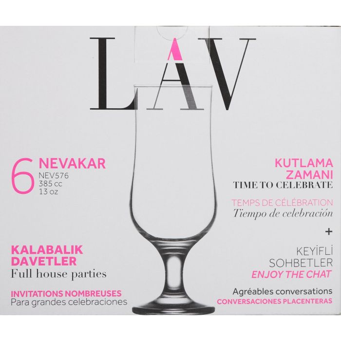 Lav Set 6 Copas Cerveza Neva 385 cc (4 Cajas) Lav Set 6 Copas Cerveza Neva 385 cc (4 Cajas)