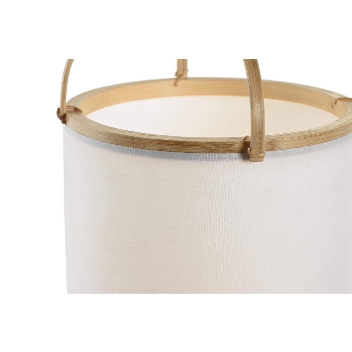 DKD Home Decor Lampara Sobremesa Urban Marron Claro Blanco Bambu Poliester 17 x 27 x 17 cm (4 Unidades) 2