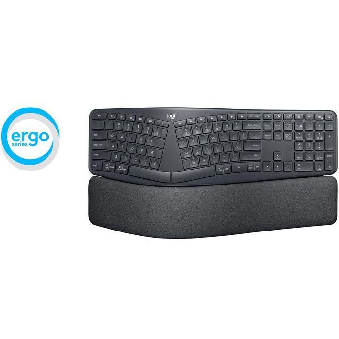 Logitech 920-010105 Teclado Inalámbrico Ergonómico Partido Ergo K860. Postura mejorada, reposamuñecas acolchado y conexión Bluetooth/USB 4