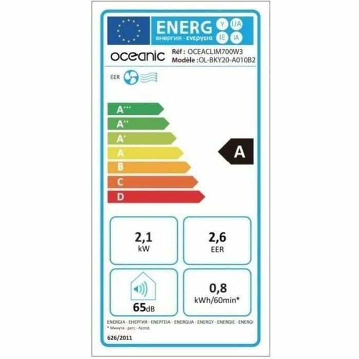 Oceanic Mobile Air Acondicionador - 7000 BTU - 2050W - Deshumidifier - Programable - Energía Clase A - Monobloc 1