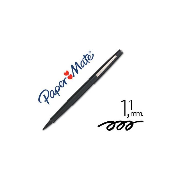 Rotulador Paper Mate Flair Original Punta Fibra Negro 12 unidades