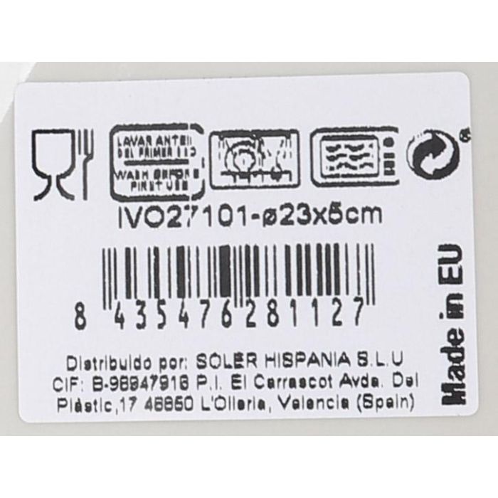 La Mediterranea Bol "Ivory" Nordic Ivory Brillo Ø 23 cm (6 Unidades)