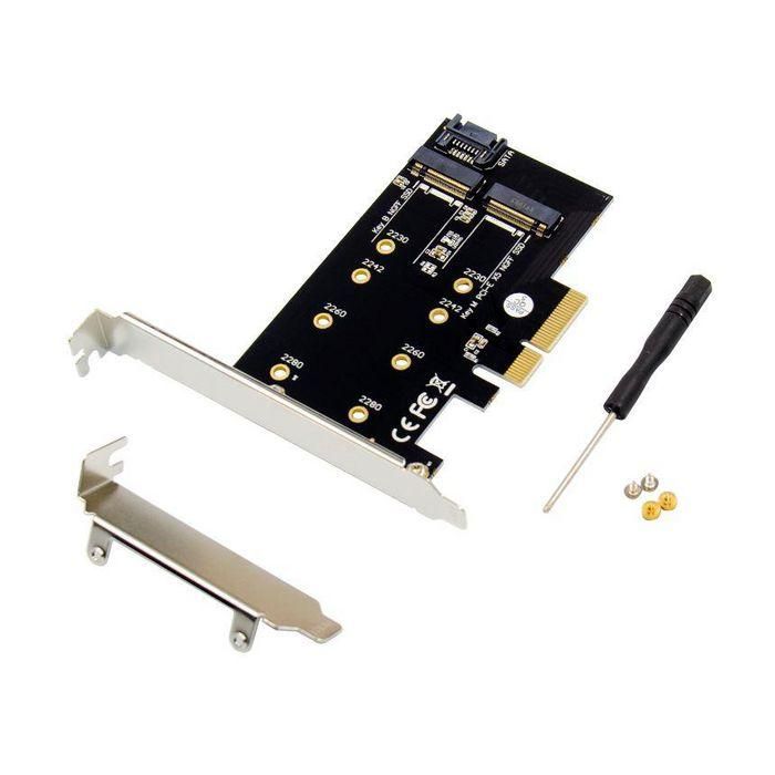 MicroConnect Tarjeta Adaptadora SSD PCI-E X4 a M.2 NGFF Clave M y SATA a M.2 NGFF Clave B 0 MicroConnect Tarjeta Adaptadora SSD PCI-E X4 a M.2 NGFF Clave M y SATA a M.2 NGFF Clave B 0