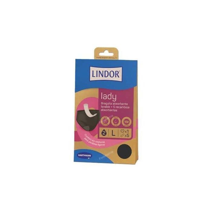 LINDOR Lady Braguita Absorbente Lavable Talla L + 5 Recambio