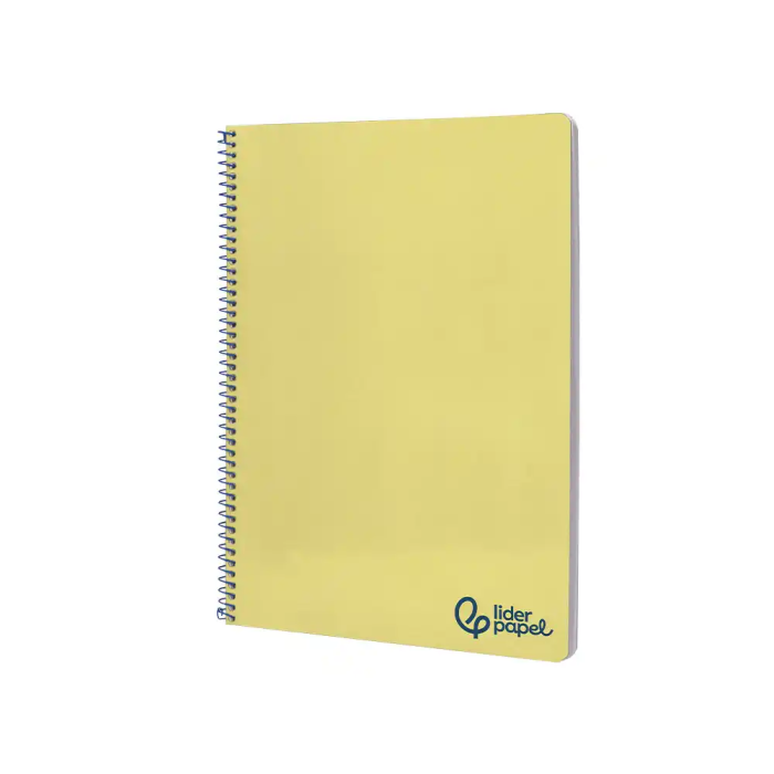 Liderpapel Cuaderno espiral A4 Wonder, tapa plástico, 80 hojas, 90gr, pauta estrecha 2,5mm con margen, color amarillo 3