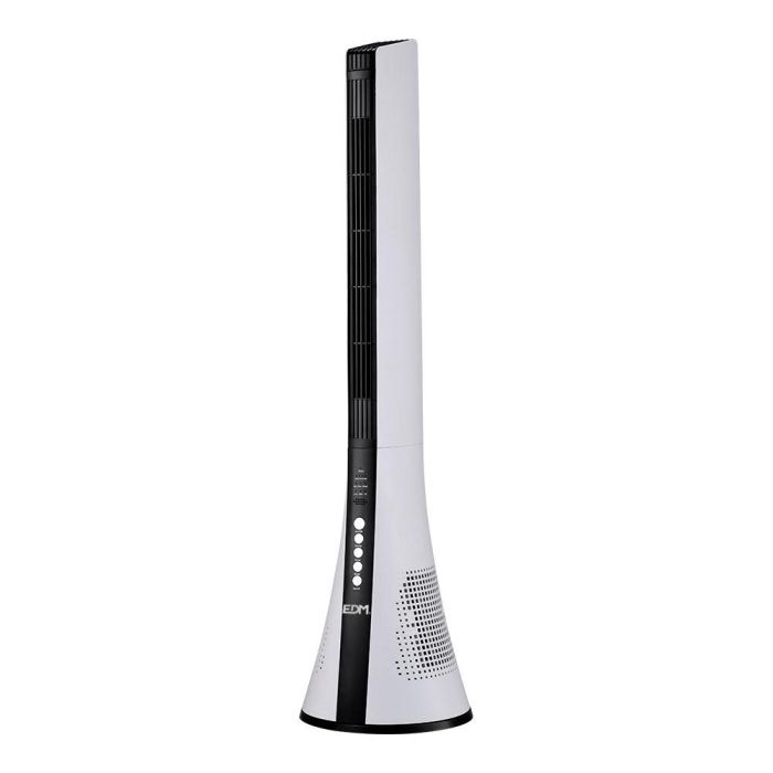 Ventilador de torre. potencia: 50 W con mando a distancia. color blanco 28,5x27,8x110,8cm edm