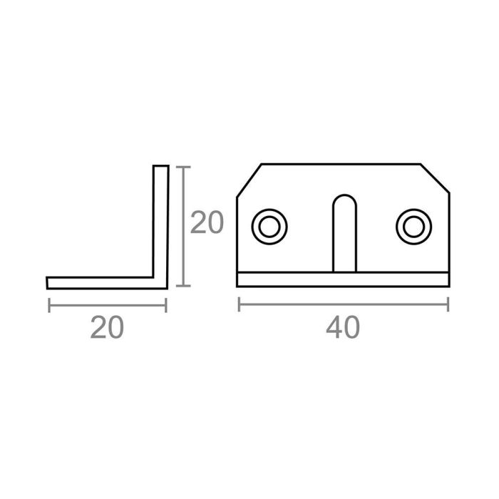 Ángulo refuerzo an05 zincado 20 x 20 x 40 mm 1 Ángulo refuerzo an05 zincado 20 x 20 x 40 mm 1