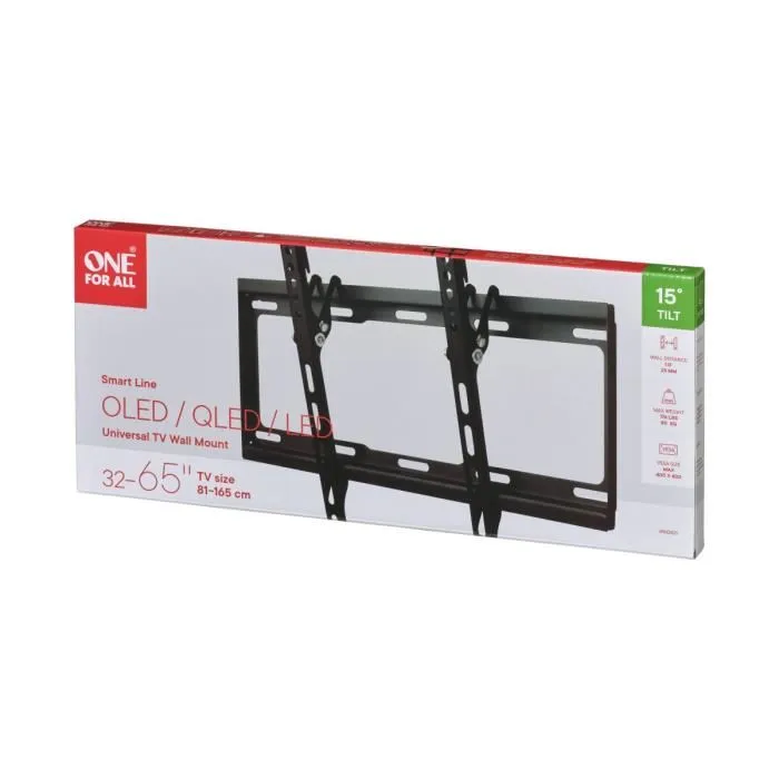 One For All WM2421 Soporte de Pared para TV de 32 a 55 Pulgadas (81 a 140 cm) con Inclinación de 15°, Negro 2