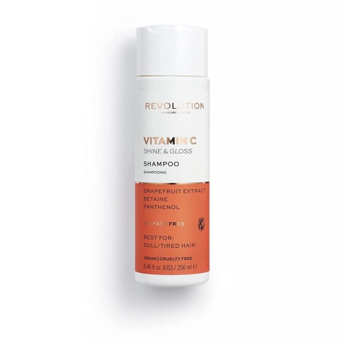Revolution Hair Care Champú Vitamina C para Cabello Opaco: Brillo, Hidratación, Suavidad y Revitalización, Sin Sulfatos 250 ml