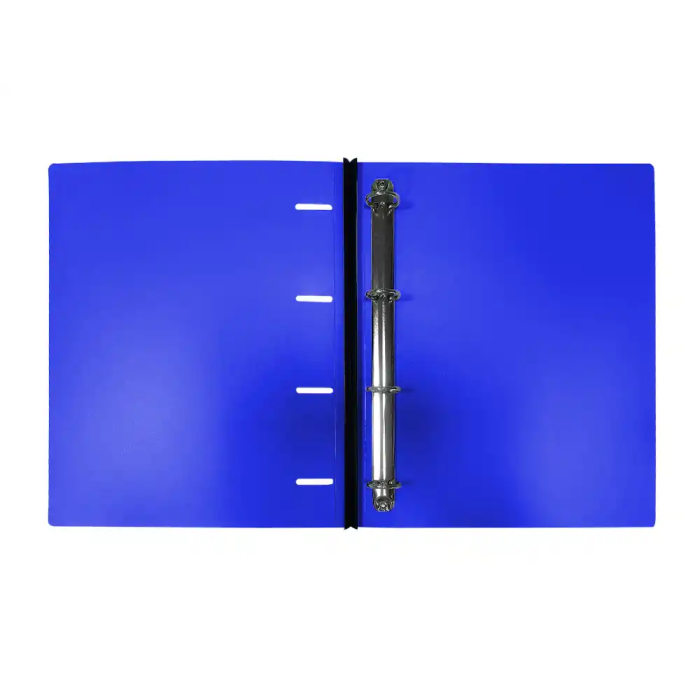 Liderpapel Carpeta 4 Anillas Redondas 25 mm Polipropileno DIN A4 Ultra Compacta Lomo Extensible 4 cm Azul 5