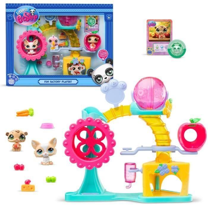BANDAI - Littlest Pet Shop - Caja Fun Factory - Set de juego con 2 animales, decoración y accesorios - BF00519 BANDAI - Littlest Pet Shop - Caja Fun Factory - Set de juego con 2 animales, decoración y accesorios - BF00519