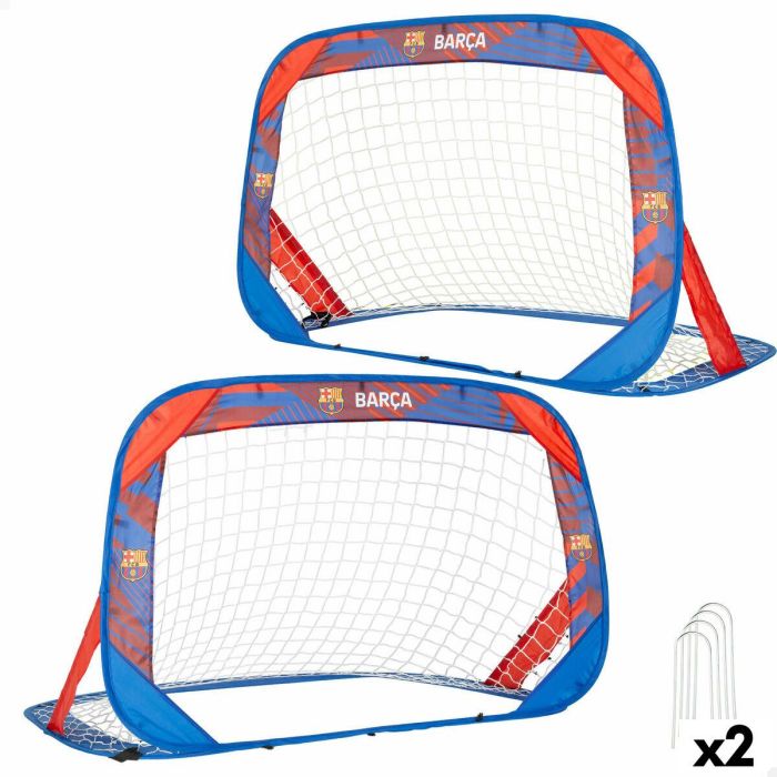 Set de 2 porterías de fútbol F.C. Barcelona 120 x 80 x 80 cm (2 Unidades)