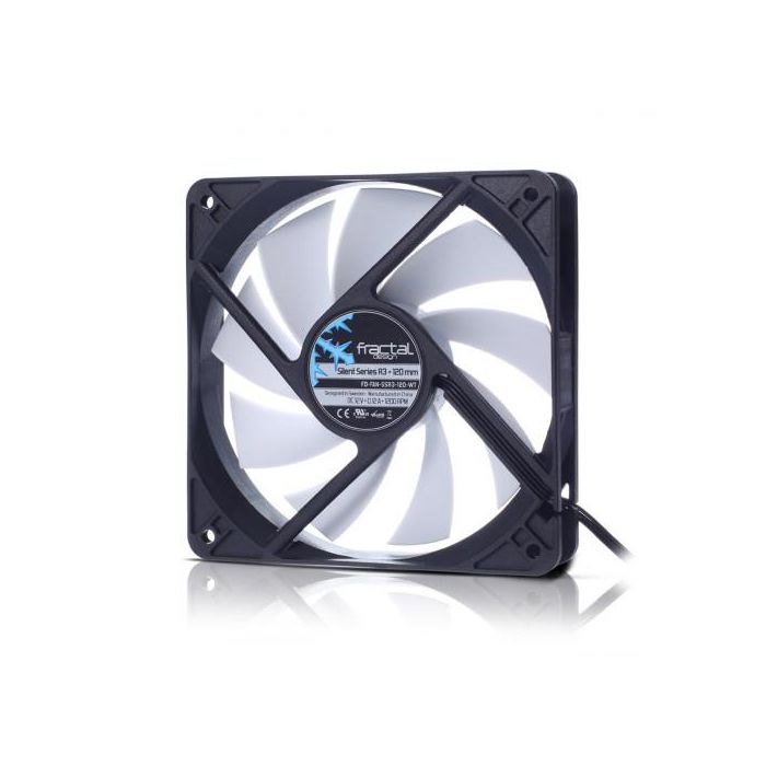 Fractal Design Silent Series R3 120 mm Carcasa del ordenador Ventilador 12 cm Negro, Blanco