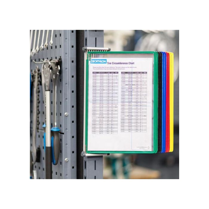 Djois Portacatalogos de pared con 10 fundas DIN A4, colores surtidos, metal, 48x385x260 mm 1 Djois Portacatalogos de pared con 10 fundas DIN A4, colores surtidos, metal, 48x385x260 mm 1