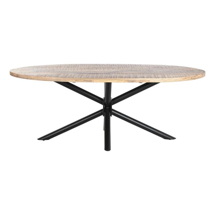 Mesa de Comedor DKD Home Decor Natural Negro Metal Madera de mango 200 x 100 x 76 cm 5
