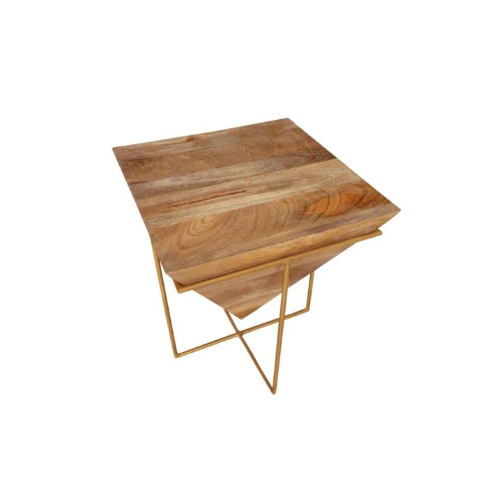 DKD Home Decor Mesita Auxiliar Moderna Natural Dorado Mango Metal 40x40x45 cm 1 DKD Home Decor Mesita Auxiliar Moderna Natural Dorado Mango Metal 40x40x45 cm 1