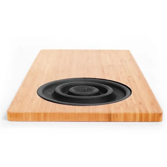 Jocca Tabla de cortar de bambú con colador 1633N Negro 3