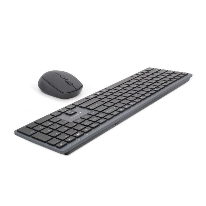 Gembird KBS-ECLIPSE-M500-PT Combo Teclado y Ratón Inalámbrico RF 2.4 GHz QWERTY Portugués Retroiluminado Teclas Tijera Recargable USB-C Óptico Gris