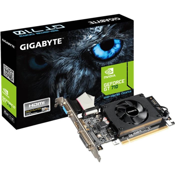 Gigabyte Tarjeta Gráfica GeForce GT 710 2GB GDDR3 PCI Express 2.0 | NVIDIA | DirectX 12.0 | 954 MHz | 192 Núcleos CUDA Gigabyte Tarjeta Gráfica GeForce GT 710 2GB GDDR3 PCI Express 2.0 | NVIDIA | DirectX 12.0 | 954 MHz | 192 Núcleos CUDA