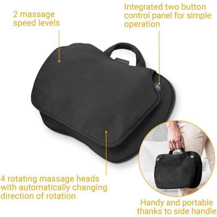 MEDISANA MC 850 - Cojín de masaje Shiatsu para hombros, espalda, piernas y cuello - 2 velocidades - Función calor - Acolchado flexible 3 MEDISANA MC 850 - Cojín de masaje Shiatsu para hombros, espalda, piernas y cuello - 2 velocidades - Función calor - Acolchado flexible 3
