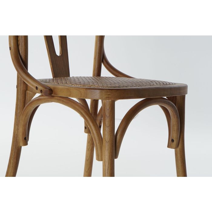 DKD Home Decor Silla Horeca Rustic fuyang Horeca cottage Olmo Ratan Marron 56 x 50 x 76 cm (2 Unidades) 3