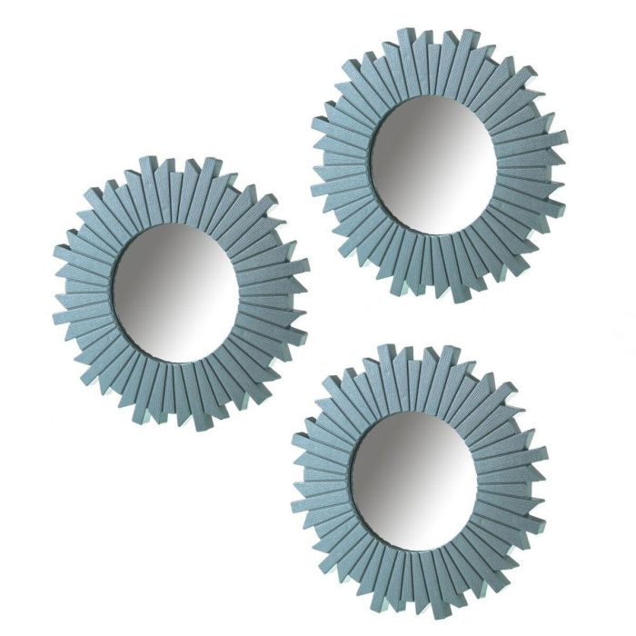 Espejo de pared Azul 25 x 1,5 x 25 cm (3 Unidades) Espejo de pared Azul 25 x 1,5 x 25 cm (3 Unidades)