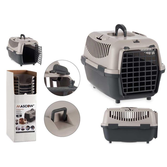Transportín plástico Mascow antracita 31x31x48 cm para mascotas hasta 6 kg (20 Unidades) Transportín plástico Mascow antracita 31x31x48 cm para mascotas hasta 6 kg (20 Unidades)