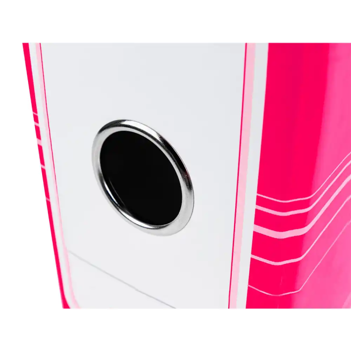 Liderpapel Archivador de Palanca A4 Filing System 80mm Rosa con Caja y Compresor Metálico Forrado 6