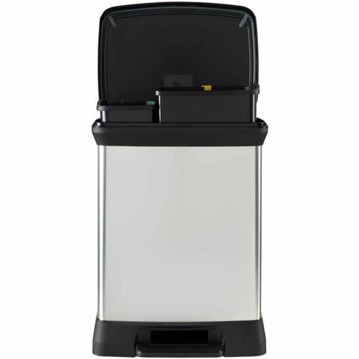 Cubo de Basura para Reciclaje Curver Duo Déco Plateado 10 L 18 L 5