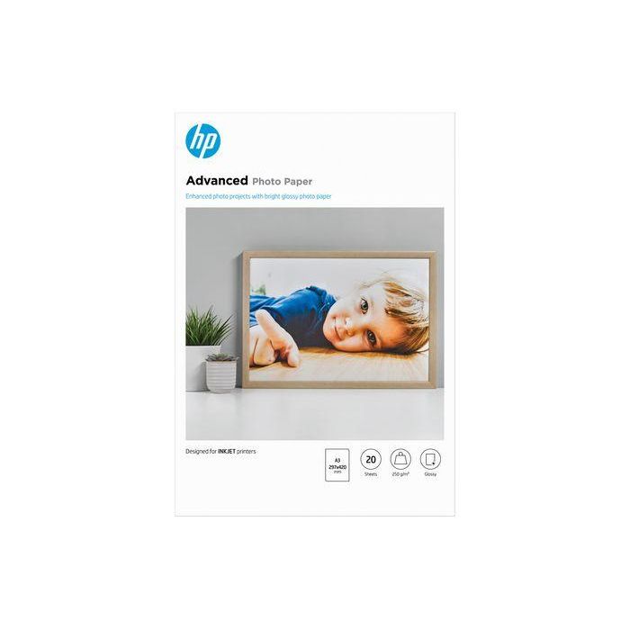 HP Advanced Glossy Photo Paper 20 sht/A3/297 x 420 mm - Papel Fotográfico Brillante para Impresoras Inkjet 0 HP Advanced Glossy Photo Paper 20 sht/A3/297 x 420 mm - Papel Fotográfico Brillante para Impresoras Inkjet 0