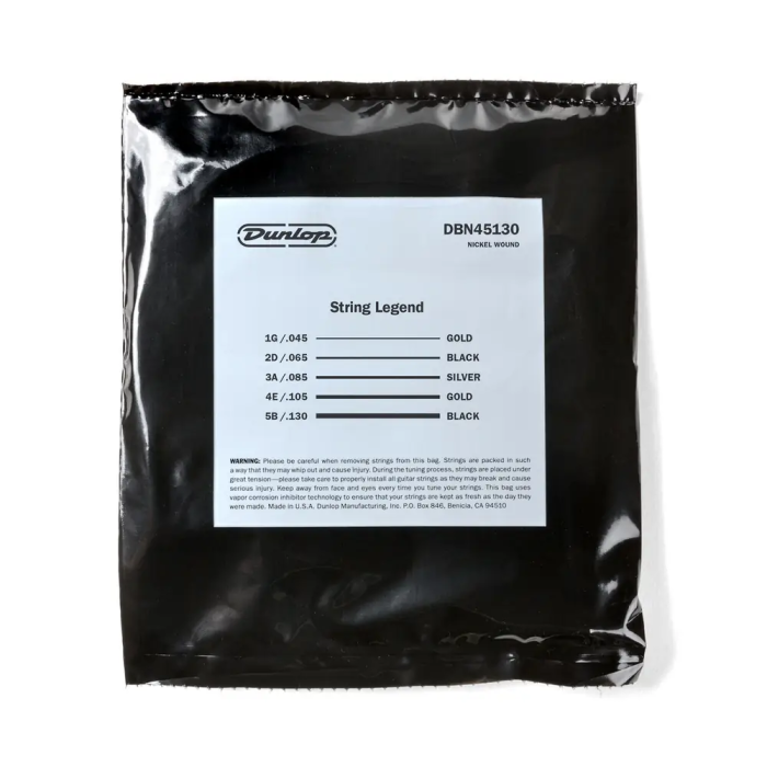 Dunlop Juego Cuerdas Bajo Nickel Medium 5 St. 45-130 2