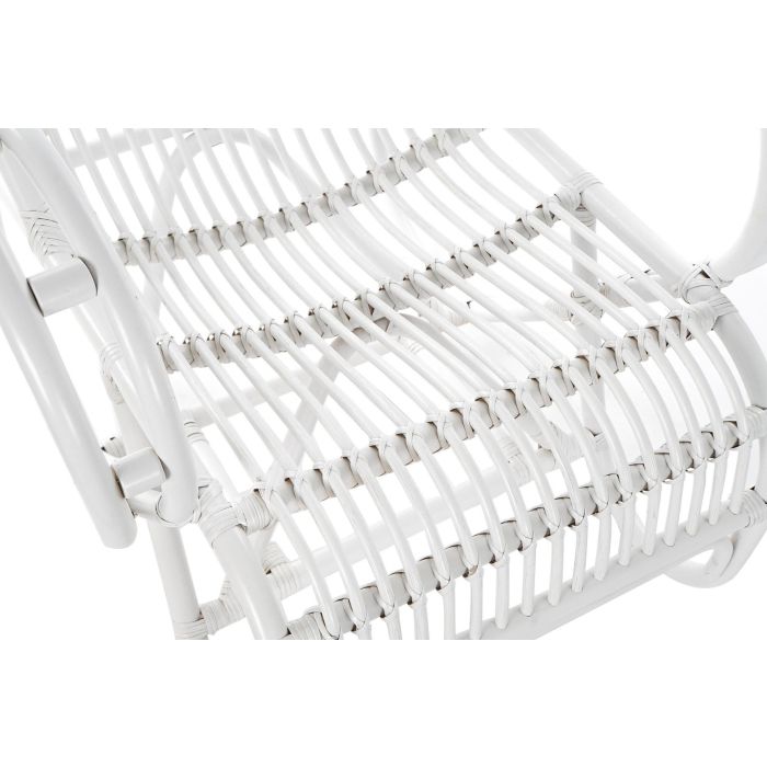 DKD Home Decor Butaca Balines Blanco Ratán Hecho a mano 85 x 85 x 75 cm 1