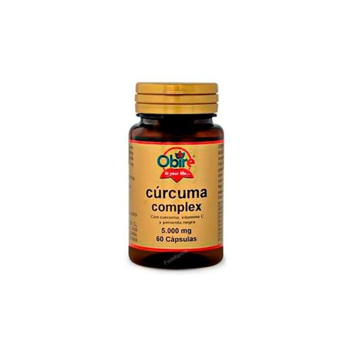 OBIRE Cúrcuma 5000 mg con Vitamina C y Pimienta Negra 60 Cápsulas para Sistema Inmune