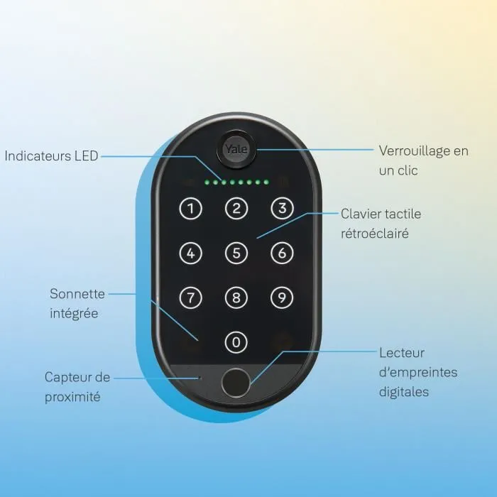 TESA Teclado Fingerprint Linus Smart Keypad 2 05/303000/Bl 1