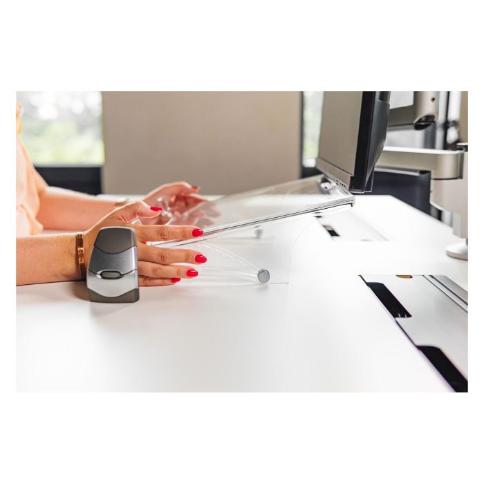 BakkerElkhuizen Q-doc 515 Soporte para documentos con ajuste de altura, transparente, acrílico, plástico, acero 7