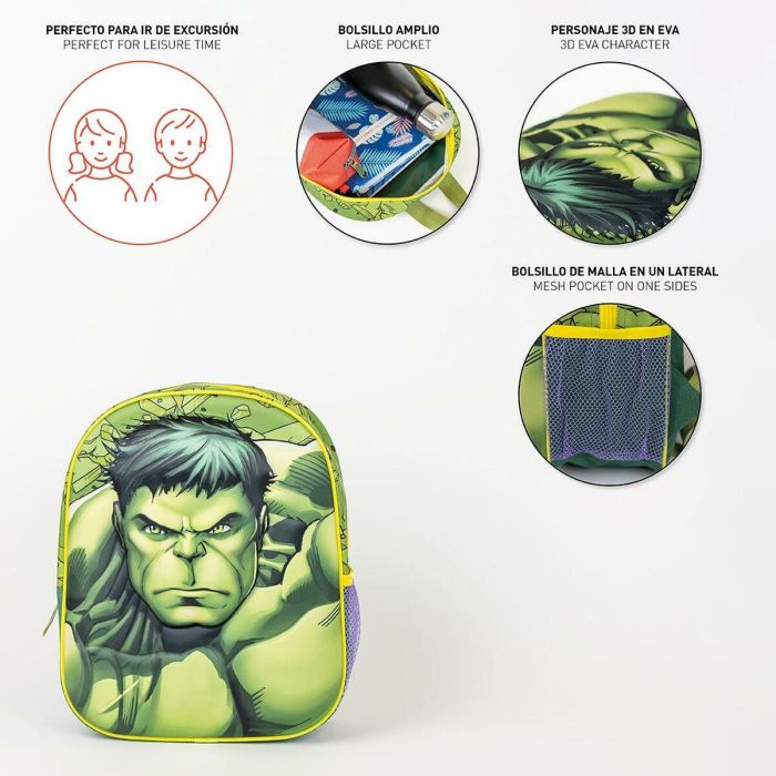 Mochila Escolar The Avengers Verde 25 x 31 x 10 cm 4 Mochila Escolar The Avengers Verde 25 x 31 x 10 cm 4