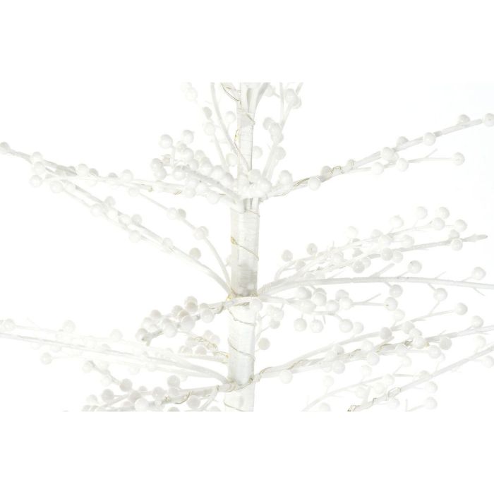 DKD Home Decor Árbol de Navidad Fantasía Blanco LED Desmontable 120 cm Alto 50x50 cm Base Colección White Forest 3