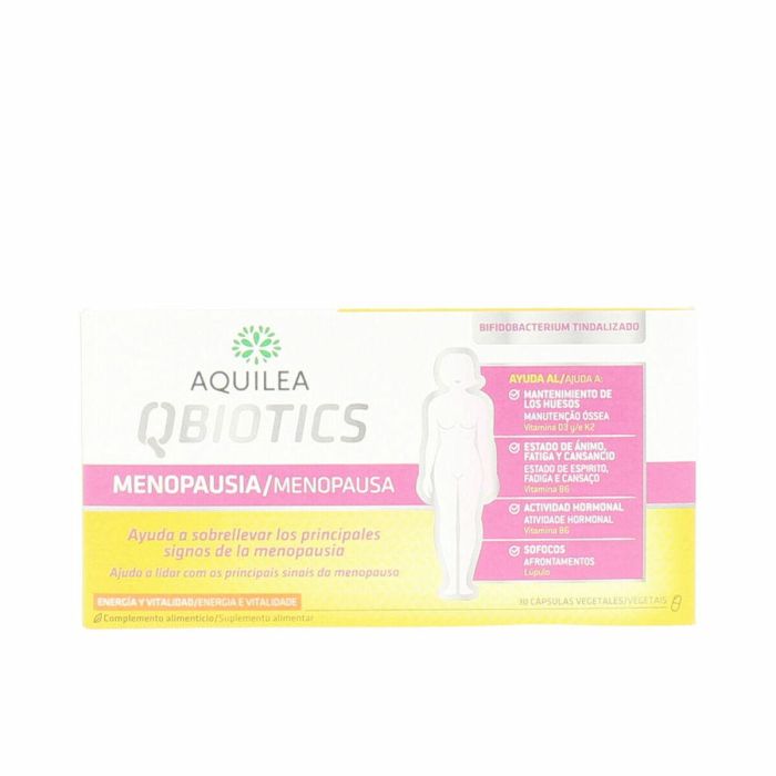 Aquilea QBIOTICS MENOPAUSIA Cápsulas para Síntomas de Menopausia (Sofocos, Peso, Ánimo, Huesos) con BPL1, Lúpulo y Vitaminas - 30 unidades